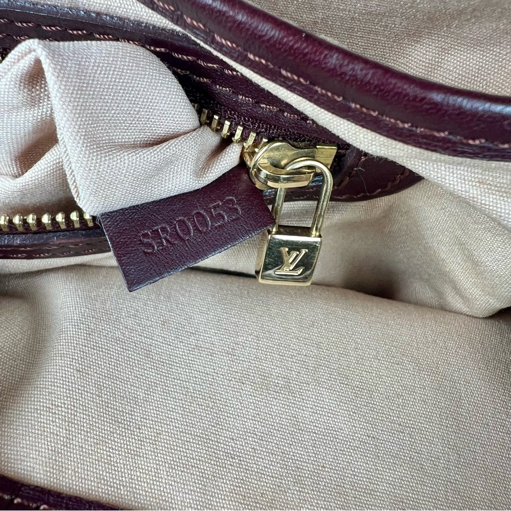 Louis Vuitton Lucille GM Bag in Red Mini Lin Monogram Canvas - Vintage - Picture 8 of 12